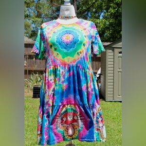 Old navy size L hand dyed hand embroidered dress